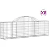 Image de vidaXL - Schanskorven - 8 - st - gewelfd - 200x30x60/80 - cm - gegalvaniseerd - ijzer