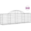Image de vidaXL - Schanskorven - 18 - st - gewelfd - 200x30x60/80 - cm - gegalvaniseerd - ijzer