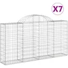 Image de vidaXL - Schanskorven - 7 - st - gewelfd - 200x30x100/120 - cm - ijzer