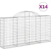 Image de vidaXL - Schanskorven - 14 - st - gewelfd - 200x30x100/120 - cm - ijzer