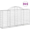 Image de vidaXL - Schanskorven - 15 - st - gewelfd - 200x30x100/120 - cm - ijzer