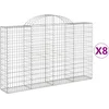 Image de vidaXL - Schanskorven - 8 - st - gewelfd - 200x30x120/140 - cm - ijzer
