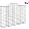 Image de vidaXL - Schanskorven - 2 - st - gewelfd - 200x30x140/160 - cm - ijzer