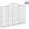 Image de vidaXL - Schanskorven - 4 - st - gewelfd - 200x30x140/160 - cm - ijzer