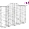 Image de vidaXL - Schanskorven - 10 - st - gewelfd - 200x30x140/160 - cm - ijzer