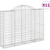 Image de vidaXL - Schanskorven - 11 - st - gewelfd - 200x30x140/160 - cm - ijzer