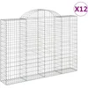 Image de vidaXL - Schanskorven - 12 - st - gewelfd - 200x30x140/160 - cm - ijzer