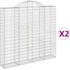 Image de vidaXL - Schanskorven - 2 - st - gewelfd - 200x30x180/200 - cm - ijzer