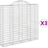 Image de vidaXL - Schanskorven - 3 - st - gewelfd - 200x30x180/200 - cm - ijzer