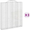 Image de vidaXL - Schanskorven - 3 - st - gewelfd - 200x30x220/240 - cm - ijzer