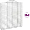 Image de vidaXL - Schanskorven - 4 - st - gewelfd - 200x30x220/240 - cm - ijzer