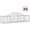 Image de vidaXL - Schanskorven - 6 - st - gewelfd - 200x50x40/60 - cmgegalvaniseerd - ijzer