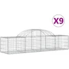 Image de vidaXL - Schanskorven - 9 - st - gewelfd - 200x50x40/60 - cm - gegalvaniseerd - ijzer