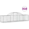 Image de vidaXL - Schanskorven - 10 - st - gewelfd - 200x50x40/60 - cm - gegalvaniseerd - ijzer