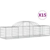 Image de vidaXL - Schanskorven - 15 - st - gewelfd - 200x50x40/60 - cm - gegalvaniseerd - ijzer