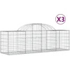 Image de vidaXL - Schanskorven - 3 - st - gewelfd - 200x50x60/80 - cm - gegalvaniseerd - ijzer