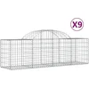 Image de vidaXL - Schanskorven - 9 - st - gewelfd - 200x50x60/80 - cm - gegalvaniseerd - ijzer