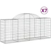 Image de vidaXL - Schanskorven - 7 - st - gewelfd - 200x50x80/100 - cm - gegalvaniseerd - ijzer
