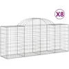 Image de vidaXL - Schanskorven - 8 - st - gewelfd - 200x50x80/100 - cm - gegalvaniseerd - ijzer