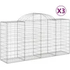 Image de vidaXL - Schanskorven - 3 - st - gewelfd - 200x50x100/120 - cm - ijzer
