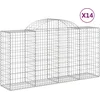 Image de vidaXL - Schanskorven - 14 - st - gewelfd - 200x50x100/120 - cm - ijzer