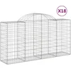 Image de vidaXL - Schanskorven - 18 - st - gewelfd - 200x50x100/120 - cm - ijzer