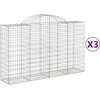 Image de vidaXL - Schanskorven - 3 - st - gewelfd - 200x50x120/140 - cm - ijzer