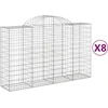 Image de vidaXL - Schanskorven - 8 - st - gewelfd - 200x50x120/140 - cm - ijzer