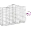 Image de vidaXL - Schanskorven - 13 - st - gewelfd - 200x50x120/140 - cm - ijzer