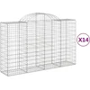 Image de vidaXL - Schanskorven - 14 - st - gewelfd - 200x50x120/140 - cm - ijzer