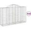 Image de vidaXL - Schanskorven - 18 - st - gewelfd - 200x50x120/140 - cm - ijzer