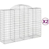 Image de vidaXL - Schanskorven - 2 - st - gewelfd - 200x50x140/160 - cm - ijzer