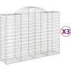 Image de vidaXL - Schanskorven - 3 - st - gewelfd - 200x50x140/160 - cm - ijzer