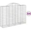 Image de vidaXL - Schanskorven - 4 - st - gewelfd - 200x50x140/160 - cm - ijzer
