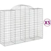 Image de vidaXL - Schanskorven - 5 - st - gewelfd - 200x50x140/160 - cm - ijzer