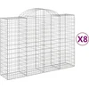 Image de vidaXL - Schanskorven - 8 - st - gewelfd - 200x50x140/160 - cm - ijzer