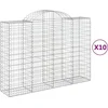 Image de vidaXL - Schanskorven - 10 - st - gewelfd - 200x50x140/160 - cm - ijzer
