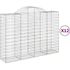 Image de vidaXL - Schanskorven - 12 - st - gewelfd - 200x50x140/160 - cm - ijzer