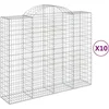 Image de vidaXL - Schanskorven - 10 - st - gewelfd - 200x50x160/180 - cm - ijzer