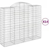 Image de vidaXL - Schanskorven - 14 - st - gewelfd - 200x50x160/180 - cm - ijzer