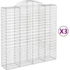 Image de vidaXL - Schanskorven - 3 - st - gewelfd - 200x50x200/220 - cm - ijzer