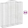 Image de vidaXL - Schanskorven - 4 - st - gewelfd - 200x50x200/220 - cm - ijzer