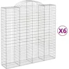 Image de vidaXL - Schanskorven - 6 - st - gewelfd - 200x50x200/220 - cm - ijzer