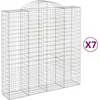 Image de vidaXL - Schanskorven - 7 - st - gewelfd - 200x50x200/220 - cm - ijzer