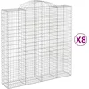 Image de vidaXL - Schanskorven - 8 - st - gewelfd - 200x50x200/220 - cm - ijzer