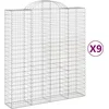Image de vidaXL - Schanskorven - 9 - st - gewelfd - 200x50x220/240 - cm - ijzer