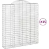 Image de vidaXL - Schanskorven - 15 - st - gewelfd - 200x50x220/240 - cm - ijzer