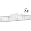 Image de vidaXL - Schanskorven - 2 - st - gewelfd - 300x30x40/60 - cm - gegalvaniseerd - ijzer