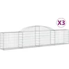 Image de vidaXL - Schanskorven - 3 - st - gewelfd - 300x30x60/80 - cm - gegalvaniseerd - ijzer