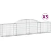 Image de vidaXL - Schanskorven - 5 - st - gewelfd - 300x30x60/80 - cm - gegalvaniseerd - ijzer